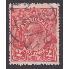 Australian    King George V    2d Red  Single Crown WMK Plate Variety 12L21..